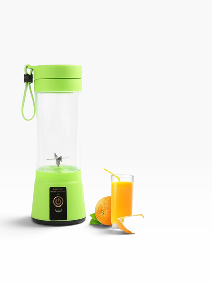 Mini batidora portátil El Rocío verde de 380 ml con carga USB, ideal para preparar smoothies y zumos frescos.