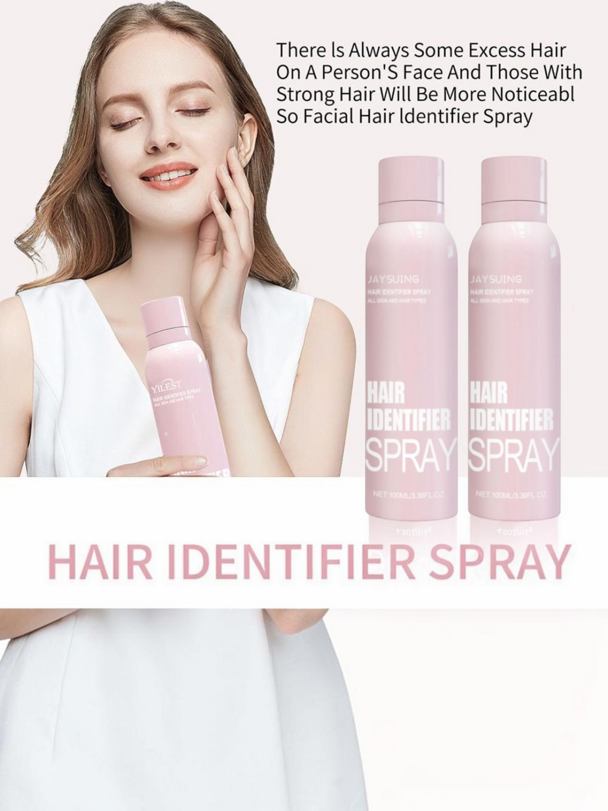 Spray identificador de vello facial El Rocío en envase rosa, ideal para dermaplaning y depilación precisa del rostro.